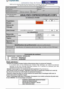 Hot Equideos Analyse coproscopique - 1 pièce