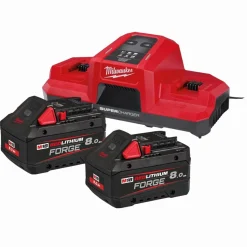 Clearance Equideos Pack chargeur double avec 2 batteries 18V Forge - M18 FORGENRG - Milwaukee