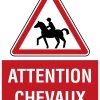 Sale Equideos Panneau Attention chevaux